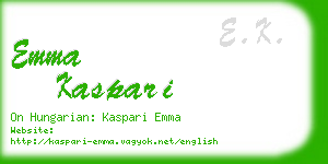 emma kaspari business card